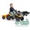 Tractora de Pedales FALK Mighty Builder Amarilla con Remolque