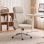 Silla de Escritorio Homcom Chenilla Beige Giratoria
