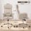 Silla de Escritorio Homcom Chenilla Beige Giratoria