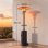 Estufa de Exterior a Gás Outsunny 13 kW com Mesa Integrada Castanha