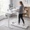 Mesa Elevavel Homcom 140x60 cm Branco 3 Memorias