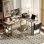 Escritorio Esquinero Reversible HOMCOM Configurable 168-240 cm Acero y Madera Natural