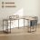 Escritorio Esquinero Reversible HOMCOM Configurable 168-240 cm Acero y Madera Natural
