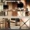 Escritorio Esquinero Reversible HOMCOM Configurable 168-240 cm Acero y Madera Natural