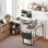 Escritorio Esquinero Reversible HOMCOM Configurable 168-240 cm Acero y Madera Natural