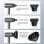 Sèche-cheveux Domestique Nobrand 1800W 3 Températures 3 Vitesses 4 Accessoires Noir