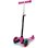 Patinete infantil Jamara KickLight de 3 ruedas luminosas, plegable, negro y rosa