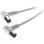 Cable coaxial Vivanco Blanco 3 m conectores en ángulo macho y hembra