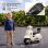Moto eletrica Aiyaplay Mini Vespa GTS com rodas de apoio brancas