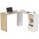 Mesa HOMCOM 836-753V00MX em L Branco Madeira Natural Gaveta 2 Prateleiras