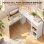 Mesa HOMCOM 836-753V00MX em L Branco Madeira Natural Gaveta 2 Prateleiras