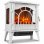 Chimenea eléctrica Homcom 1000/2000 W para suelo blanca
