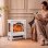 Chimenea eléctrica Homcom 1000/2000 W para suelo blanca