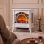 Chimenea eléctrica Homcom 1000/2000 W para suelo blanca