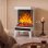 Chimenea eléctrica Homcom 2000 W de suelo con llama LED ajustable