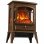 Chimenea eléctrica de suelo Homcom 2000 W con efecto llama regulable, termostato ajustable