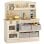 Cocina de Juguete Aiyaplay Madera con Luces y Sonidos 12 Accesorios Blanco Crema