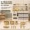 Cocina de Juguete Aiyaplay Madera con Luces y Sonidos 12 Accesorios Blanco Crema