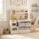Cocina de Juguete Aiyaplay Madera con Luces y Sonidos 12 Accesorios Blanco Crema