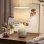 Lámpara de Mesa Homcom Base Cerámica Pantalla Lino Blanco Crema 35 cm E27
