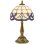 Candeeiro de Mesa Homcom Tiffany Vidro Azul Artesanal E27 25x45 cm