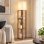 Lámpara de Pie Homcom LED Regulable 159 cm 3 Estantes Marrón
