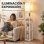 Lámpara de Pie Homcom LED Regulable con 3 Estantes Blanca