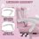 Cadeira Gaming Naspaluro Orelhas de Gato Ergonomica Rosa