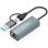 Adaptador Aisens USB-A/USB-C a Ethernet Gigabit 1000 Mbps 15 cm gris