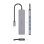 Dock USB-C AISENS 6 en 1 HDMI 4K 4xUSB-A PD 100W Gris 15 cm