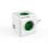 Régua de tomadas PowerCube Original USB 4 tomadas 2 USB-A sem cabo proteção crianças verde