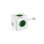 Multiprise PowerCube Extended USB 4 Prises 2 USB-A Câble 1,5 m Vert Socle