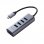 Minix Neo-C-UHGR Adaptador USB-C a 4 Puertos USB 3.0/HDMI