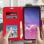 Custodia a portafoglio Avizar vintage rossa per Samsung Galaxy S10e