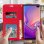 Avizar Funda Tipo Libro Cartera Roja para Samsung Galaxy S10 Plus