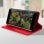 Avizar Funda Cartera de Cuero Rojo para Samsung Galaxy Note 9