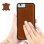 Étui Akashi en cuir véritable camel pour iPhone 6/6S/7/8