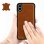 Akashi Funda de Piel Genuina Camel para iPhone X/XS