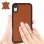 Étui Akashi en cuir véritable camel pour iPhone XR