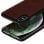 Étui en cuir véritable marron Akashi pour iPhone X/XS