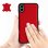Akashi Funda de Piel Genuina Roja para iPhone X/XS
