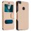 Avizar Funda Doble Ventana Dorada para Huawei P8 Lite 2017/Honor 8 Lite