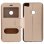 Avizar Funda Doble Ventana Dorada para Huawei P8 Lite 2017/Honor 8 Lite