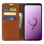 Avizar Funda Libro Cartera de Cuero Camel para Samsung Galaxy S9