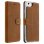 Akashi Funda Libro de Piel Genuina Camel para iPhone 6/6S/7/8
