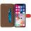 Custodia a libro in vera pelle rossa Akashi per iPhone X/XS
