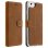 Akashi Funda Libro de Piel Genuina Camel para iPhone 6 Plus/6S Plus/7 Plus/8 Plus