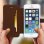 Akashi Funda Libro de Piel Genuina Camel para iPhone 5/5S/SE