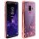Avizar Funda Silicona con Flores/Pedrería y Bordes Oro Rosa Metalizado para Samsung Galaxy S9 Plus