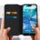 Avizar Étui portefeuille Noir pour Nokia 7.1